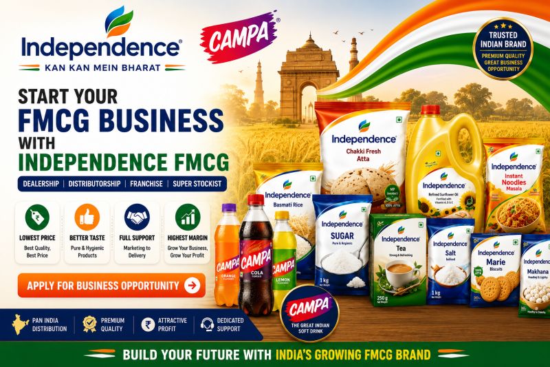 independece fmcg Dealership Business online and franchise busienss apply now